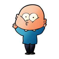 Obraz premium cartoon bald man staring