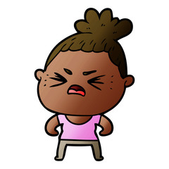 cartoon angry woman