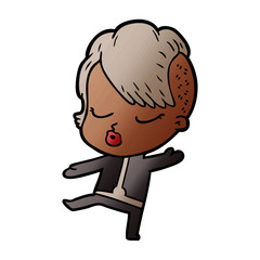 cartoon pretty hipster girl