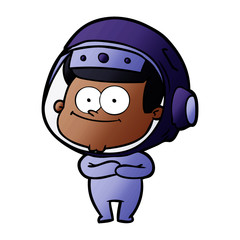 Obraz premium happy astronaut cartoon