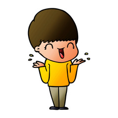 happy cartoon boy