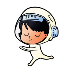 cartoon astronaut woman