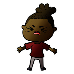 cartoon angry woman