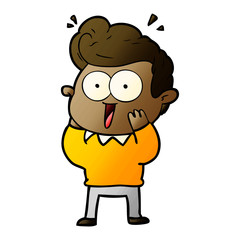 cartoon excited man