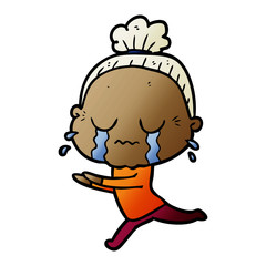cartoon crying old lady