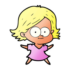 happy cartoon girl