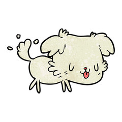 cute cartoon dog wagging tail