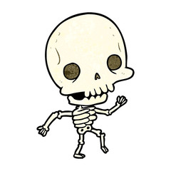 Obraz na płótnie Canvas cute cartoon dancing skeleton