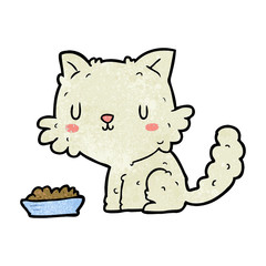 cute cartoon cat and food