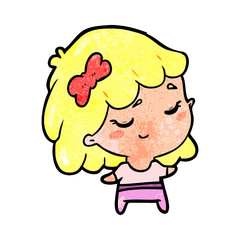 cute cartoon happy girl