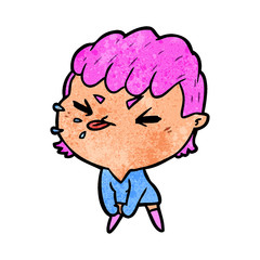 cute cartoon rude girl