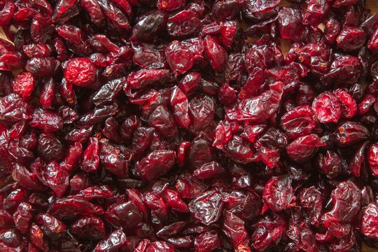 dried cranberries close-up texture background