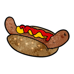 cartoon fresh tasty hot dog