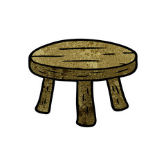 cartoon small wooden stool