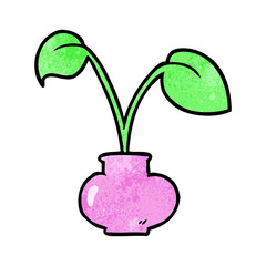 cartoon house plant