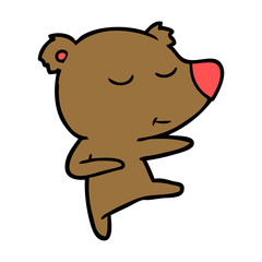 happy cartoon bear dancing