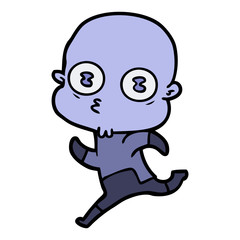 cartoon weird bald spaceman