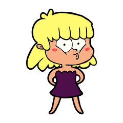 cartoon whistling girl