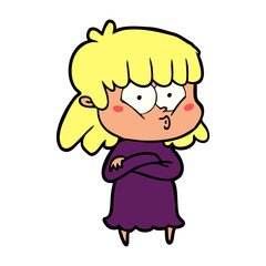 cartoon whistling girl
