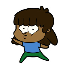 cartoon whistling girl