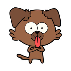 Obraz premium cartoon dog with tongue sticking out
