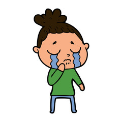 cartoon crying woman