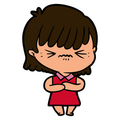 annoyed cartoon girl