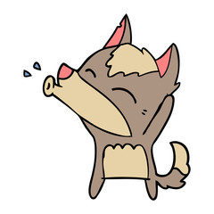 howling wolf cartoon