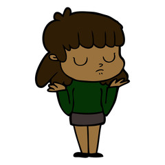 cartoon indifferent woman