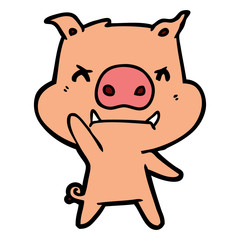 angry cartoon pig