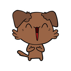happy little cartoon dog laughing