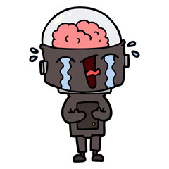 cartoon crying robot