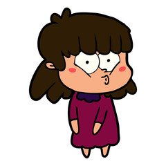 cartoon whistling girl