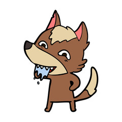 cartoon hungry wolf