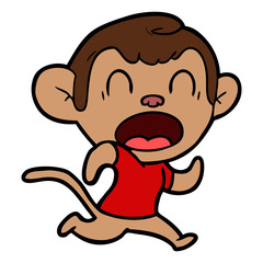 shouting cartoon monkey running