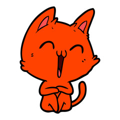 happy cartoon cat