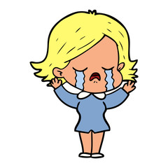 cartoon girl crying