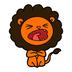 Obraz premium cartoon angry lion