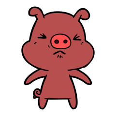 cartoon angry pig