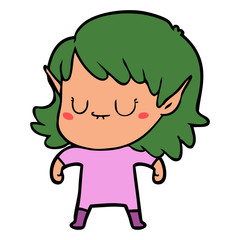 happy cartoon elf girl