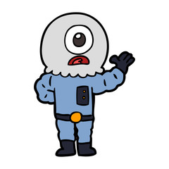 Obraz premium cartoon cyclops alien spaceman