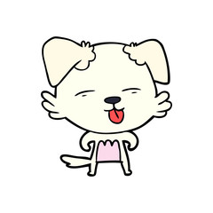 cartoon dog sticking out tongue
