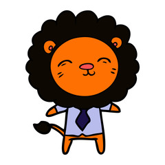 cartoon lion in business clothes