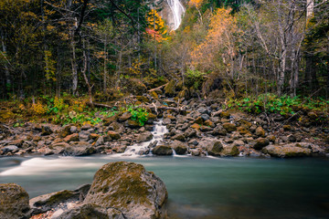 At the beautiful Sounkyo Gorge, Oobako, Hokkaido, Japan