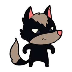friendly cartoon wolf