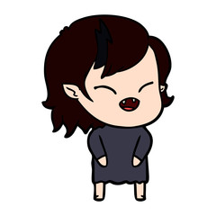 cartoon laughing vampire girl