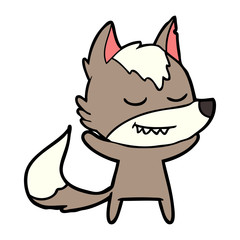 friendly cartoon wolf