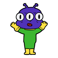cartoon three eyed alien