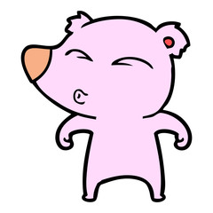 cartoon whistling bear