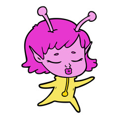 cartoon alien girl